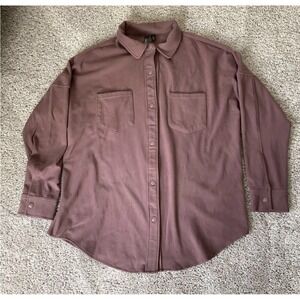 Mondetta‎ Shirt Jacket Pink Mauve Long Sleeve Button Front Pockets Oversized L